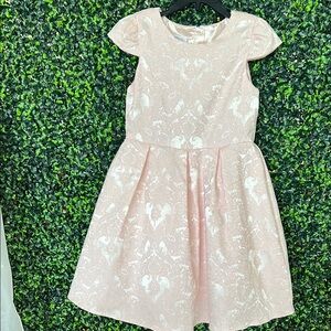 Pink A-Line Flutter Sleeve Formal Dress